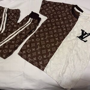 Kids Brown and White Designer Pajamas